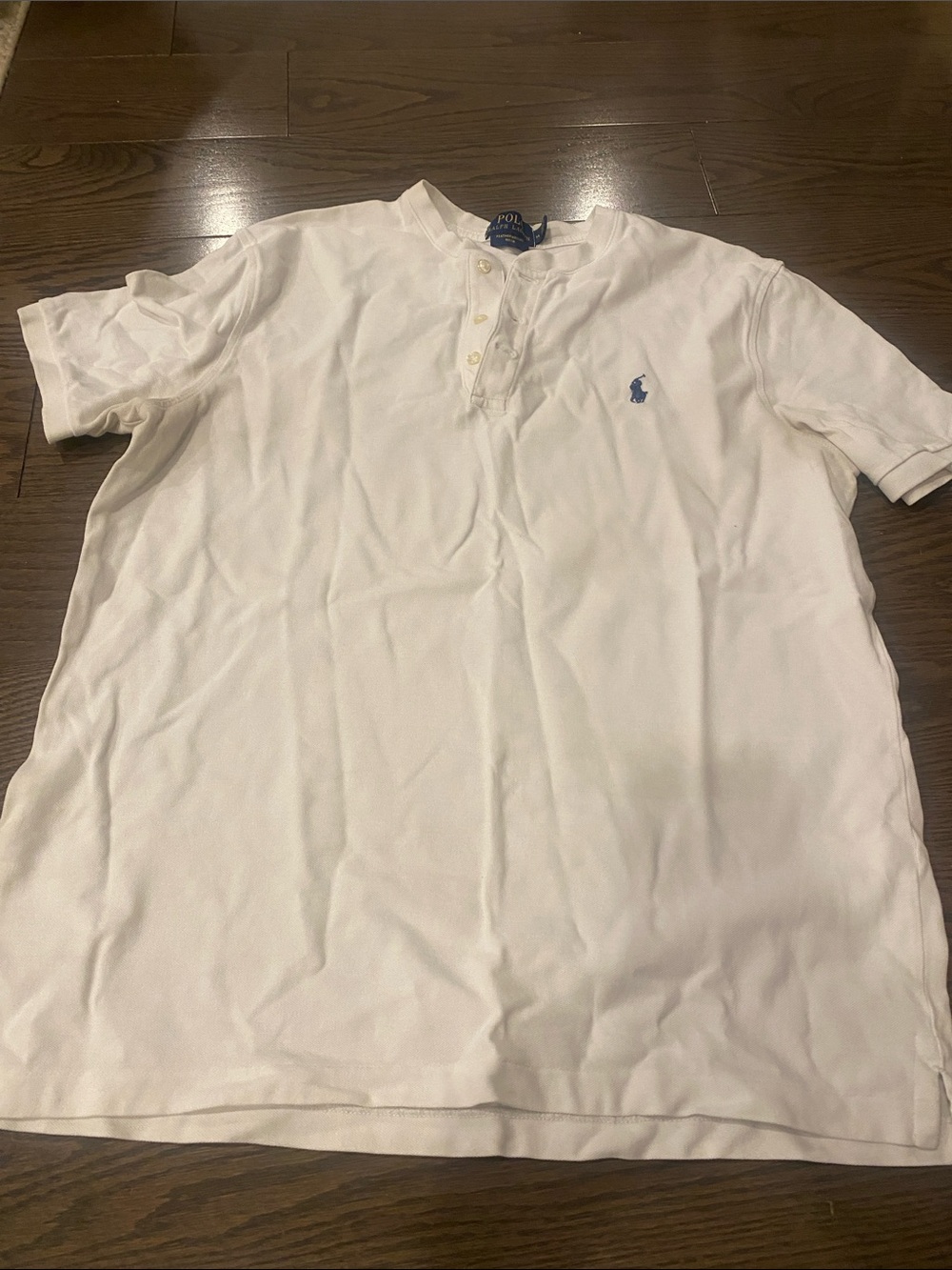 Polo by Ralph Lauren White Short-Sleeve Henley with Blue Pony